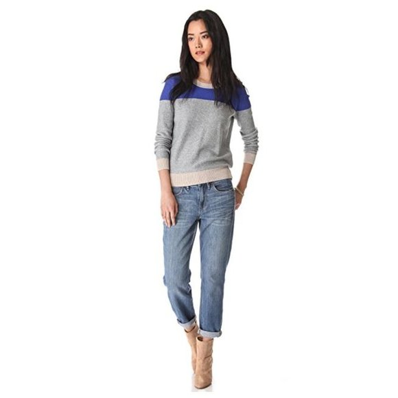 Pull Madewell Manches Ballon Rouge Hi-low Taille XS - Coton 100%, Occasion Très Bon état